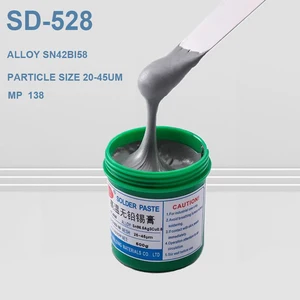 Высококачественная свежая 200g SD-528 низкотемпературная SMT Бессвинцовая SMT паяльная паста 500g Sn42Bi58 для BGA паяльной пасты SMT
