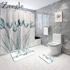 Коврик для ванной комнаты с цветочным принтом, водонепроницаемый коврик для душа из полиэстера, домашний декор, Противоскользящий коврик для ног