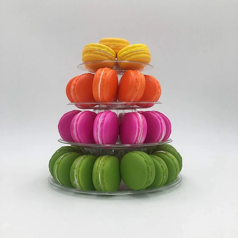 4 яруса круглый Macaron башня стенд Macaroons Стеллаж Держатель детские Душ инструменты