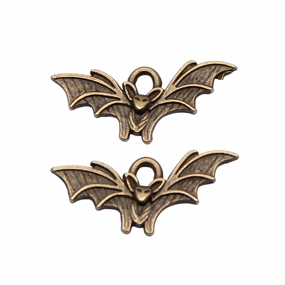 

40Pcs 21x9mm Bat Charms For Jewelry Making Hand Made Jewelry Accessories Antique Bronze Color Alloy Pendant Charms