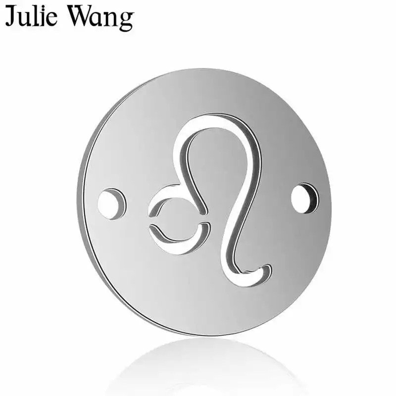 Julie Wang 12 шт./компл. созвездия зодиака соединители из нержавеющей стали модное