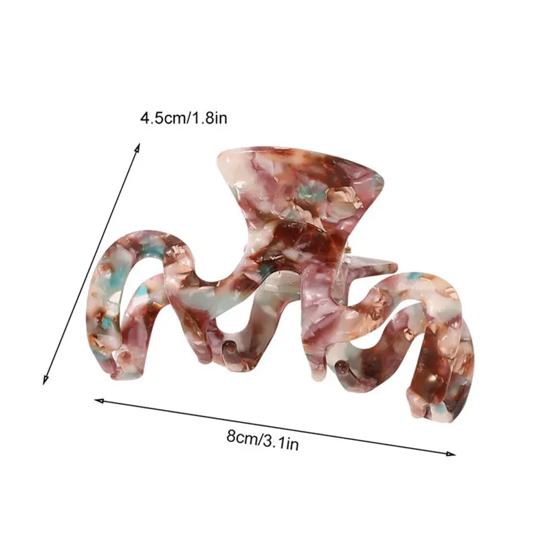 

Korean Acetate Hair Claws Big Size Wave Shape Hair Crabs Clip Leopard Grain Hair Clamps For Women Fashion Hair Accessories 2021