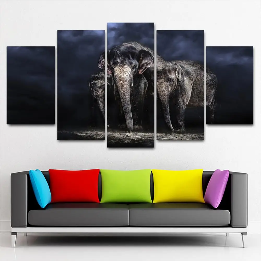 

Drop shipping 5 Panel Wall Art Pictures Canvas Painting abstract canvas poster painting decoration for living room LW335