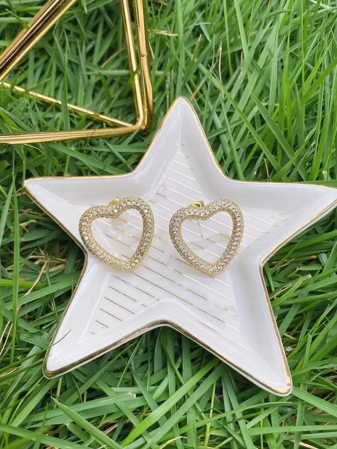 

3 Pairs, Korean Gold Earrings 2021 Heart Crystal Stud Earrings For Women Girl Charm Zircon Earrings Brincos Fashion Jewelry