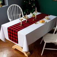 simple modern red black and white plaid table runner home dining table porch shoe cabinet cover cloth party wedding table runner