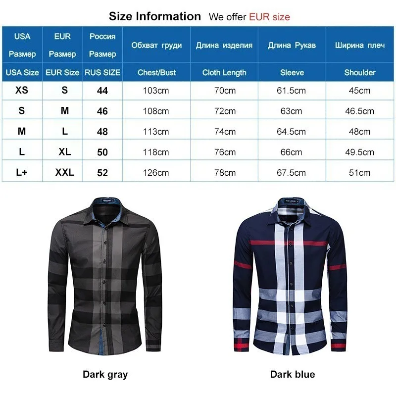 

Men Shirt Long Sleeve Casual Vertical Plaid Shirts Mens Chemise Homme 2021 Long Sleeve Casual Slim Fit Shirts 100% Cotton Shirts