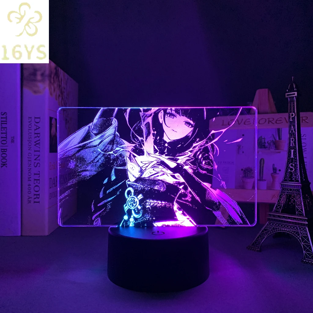 

Colorful Dual Lamp Genshin Impact Raiden Shogun for Kid Bedroom Decor Birthday Gift Genshin Impact Baal Two Tone Led Light