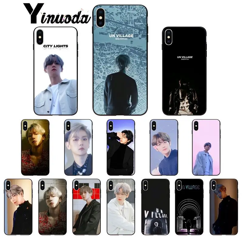 Yinuoda EXO UN деревенский ТПУ черный чехол для телефона Apple iPhone 8 7 6 6S Plus X XS MAX 5 5S SE XR