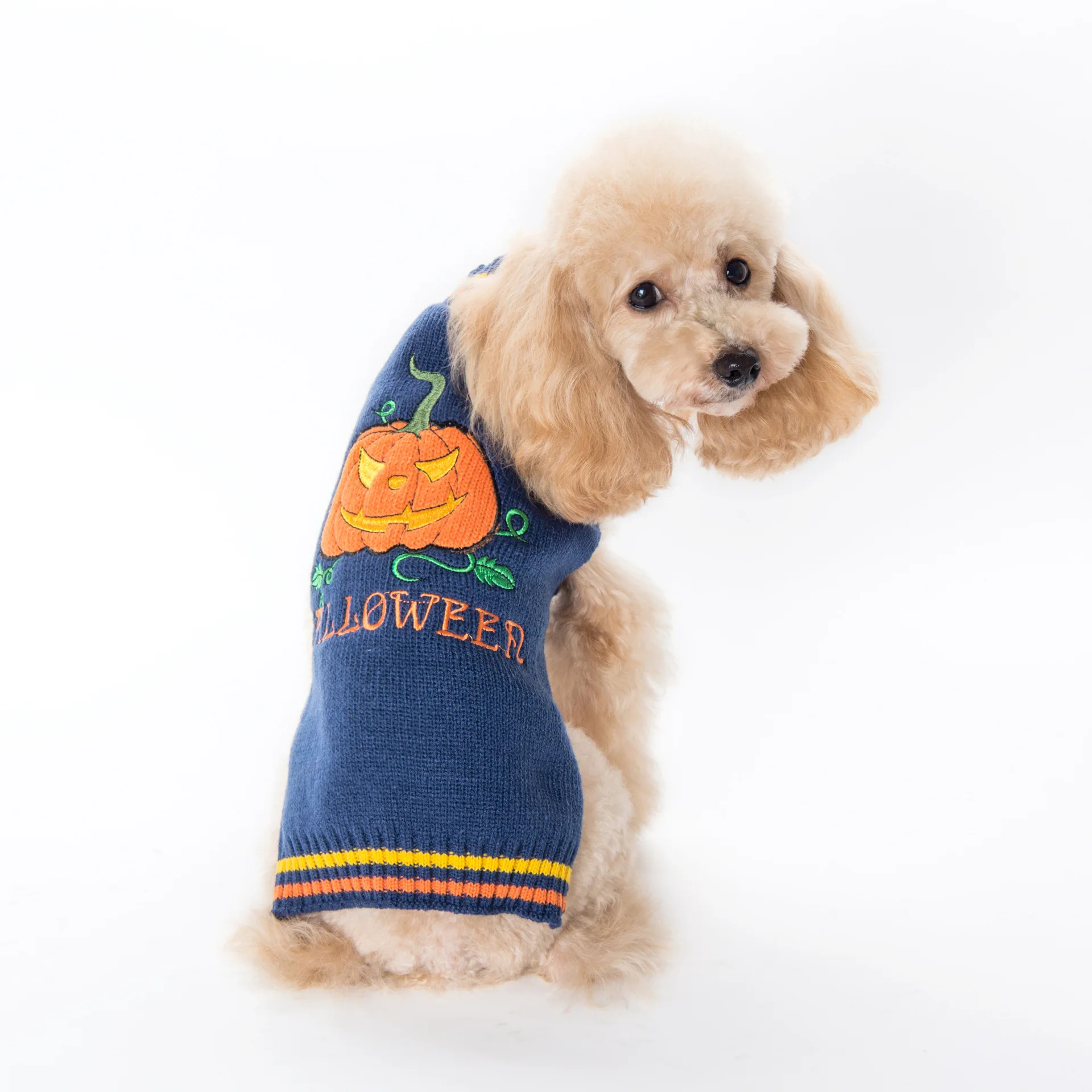 

Pet sweater dog clothes halloween demon pet sweater teddy dog knit sweater autumn and winter clothing pet supplies teddy