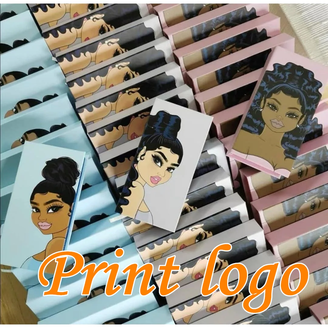 

NEW Empty Eyelashes Packaging Lash Box One and three girl box free logo Design for 25MM Lashes 3D Mink Lash packaging box empty