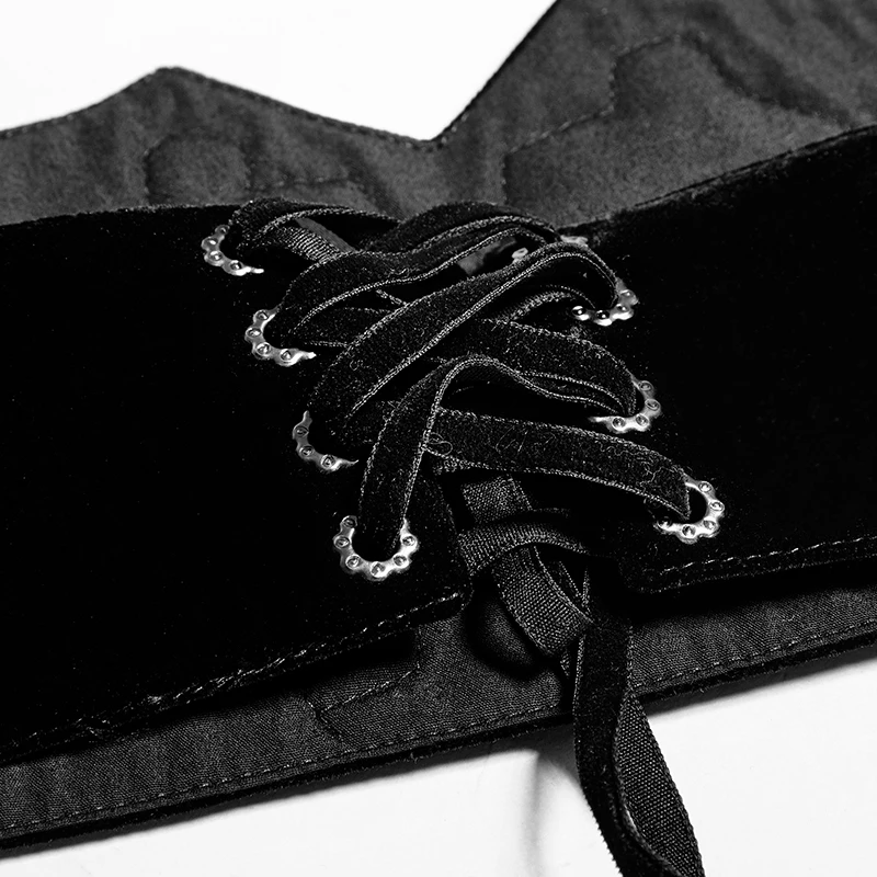 Мужской корсет с вышивкой в стиле панк готический черный бархатный и