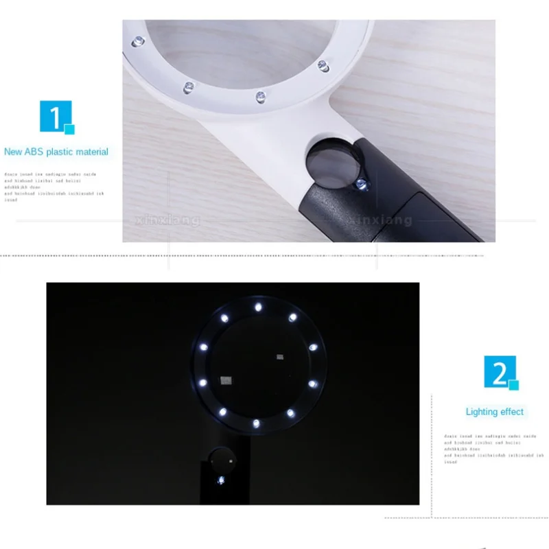 Lighted Magnifying Glass-5X 20X Hand held Reading Glasses with 11 LED Illuminated Light for Seniors Repair Coins | Инструменты