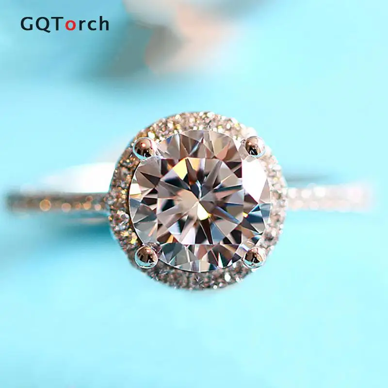 Круглые обручальные кольца с бриллиантами для женщин Solitario 1 2 карат кубического
