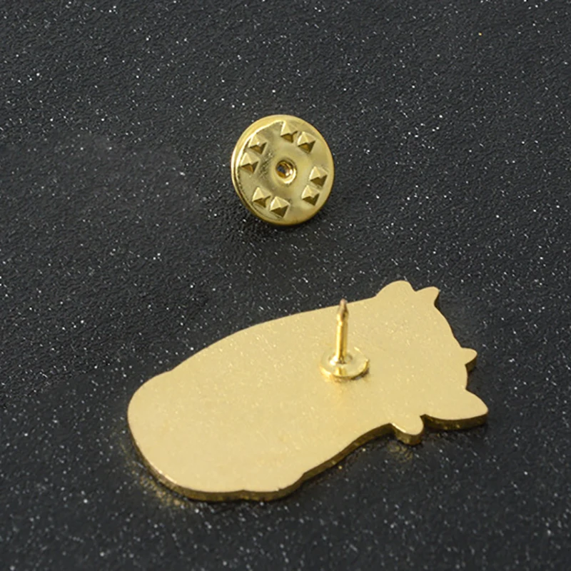 Трендовая Милая заколка с отворотом и эмалью для кошек черная темно-животное