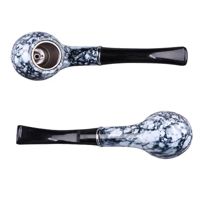 

High-grade marble Bakelite Pipe old-fashioned Pipe filter Cigarette Holder Retro Tobacco Pipe Durable Smoking Pipe Smoking set