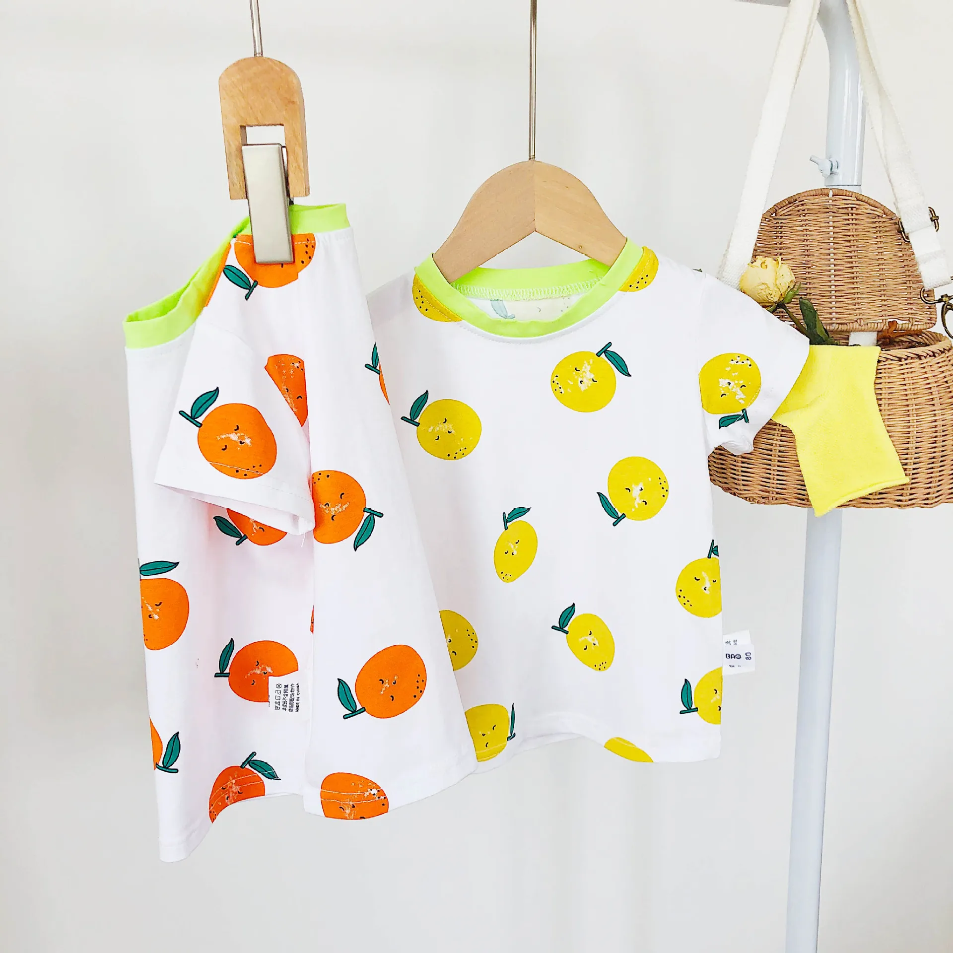 Summer 2020 New Arrival korean style for cute sweet baby girl and boys cotton fresh fruit printed all-match short sleeve t-shirt | Детская