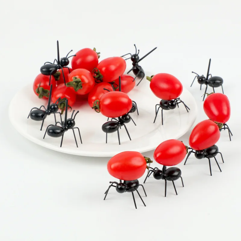 

12Pcs/set Reusable Mini Ant Fruit Fork Cutlery Plastic Cake Dessert Forks Food Pick Dessert Forks Tableware For Party Decoration