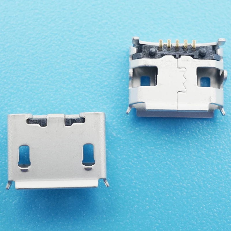 50 шт./лот Micro USB 5-контактный разъем для зарядного порта DIP-разъем с