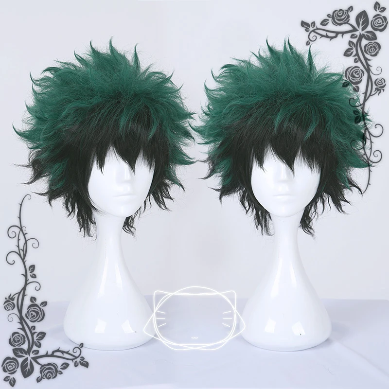 My Hero Academia Izuku Midoriya Wig Boku No Hero Academia Academy Cosplay Hair Izuku Midoriya Deku Wig Cosplay Wig + Wig Cap