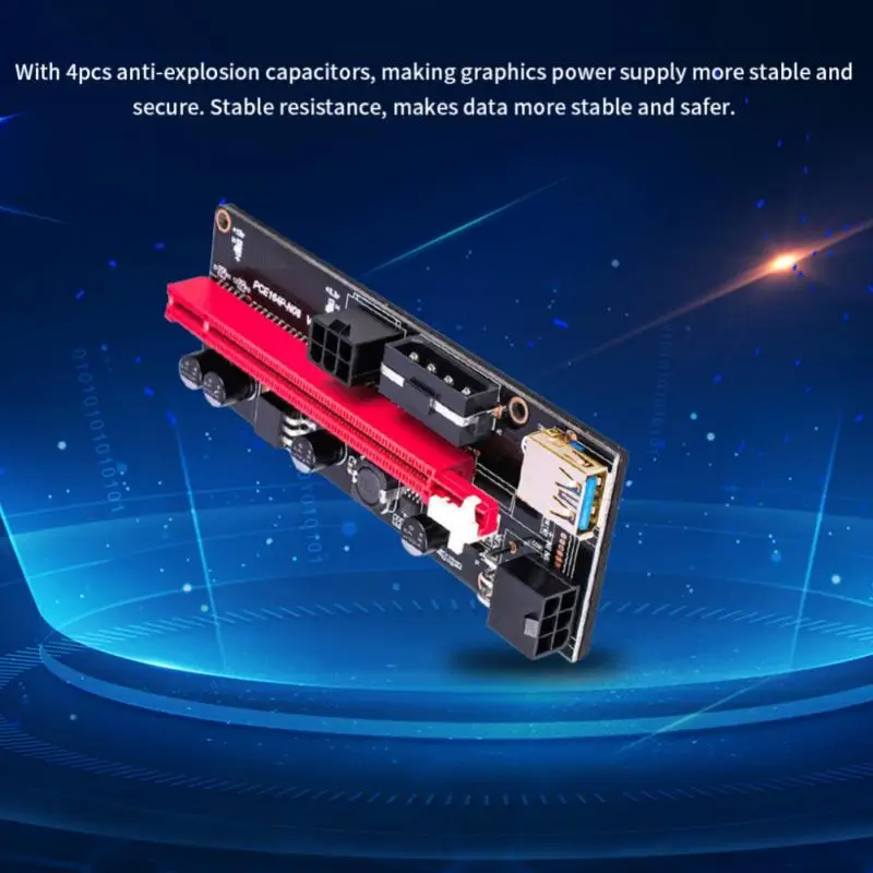 Usb 3.0 Pci-E Райзер Ver 009S Экспресс 1X 4X 8X 16X адаптер карта Sata 15Pin к 6 Pin кабель питания
