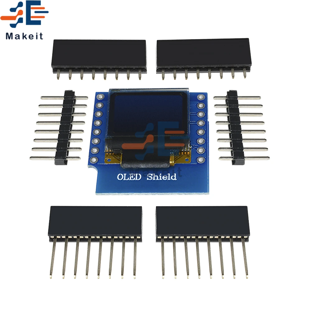 

Mini 0.66 Inch 64X48 OLED Shield for WeMos D1 IIC/I2C SSD1306 MINI ESP32 Oled Module 3.3V 0.66" LCD Screen for Arduino AVR STM32