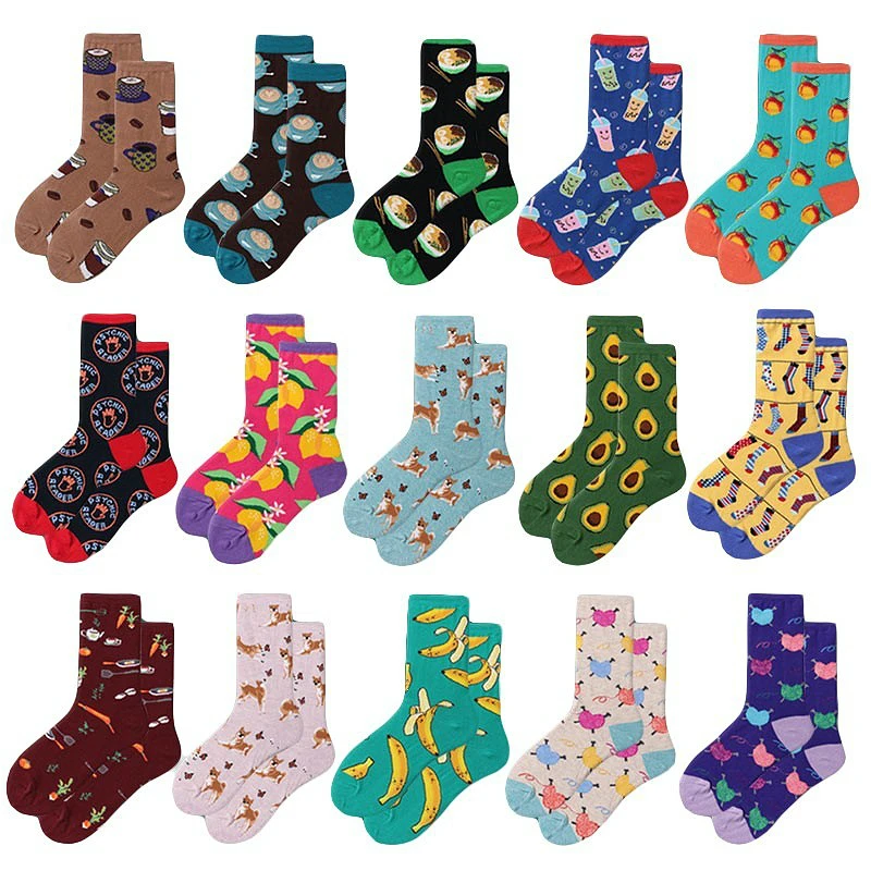 Брендовые корейские Харадзюку новые женские носки авокадо банан свежие фрукты