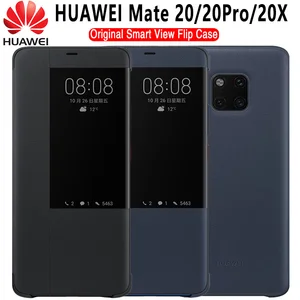 new huawei mate 20 pro case original huawei mate 20 x case flip cover smart view window protect stand huawei mate 20x case free global shipping