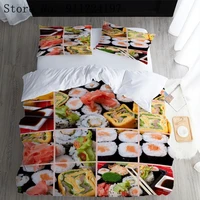 3d japanese sushi duvet cover food printing bedclothes for kids adults 3pcs quilt cover single double queen king bedding set
