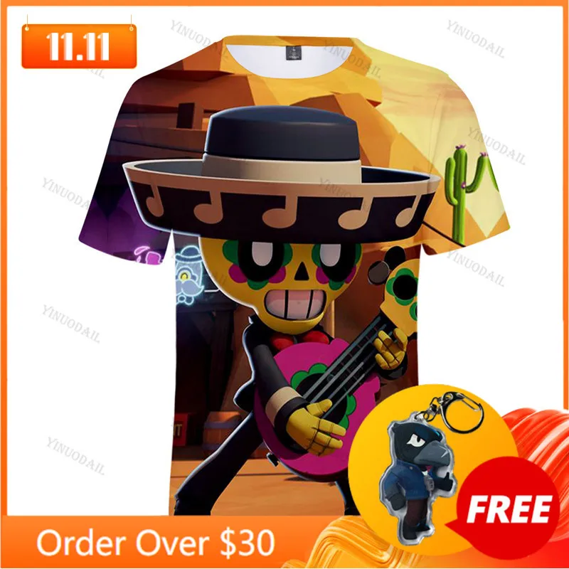 

Shark Leon star Children's Wear Kids T-shirt Shooting Game 3d Shirt MAX Nita Boys Girls Short Sleeve Tops Tshirt Teen Clothes
