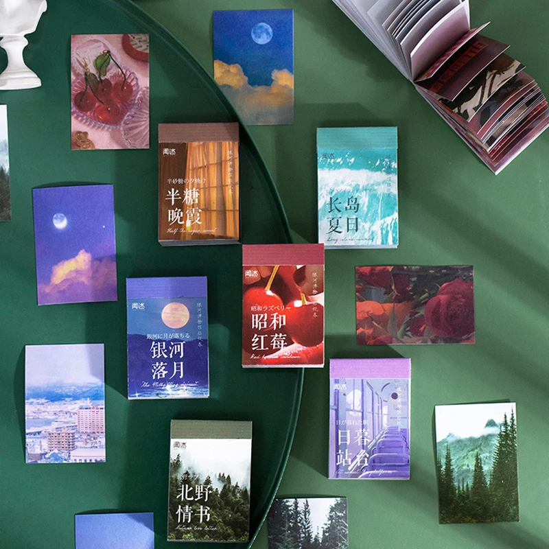 

50 Sheets Galaxy Museum Series Stationery Stickers Book Aesthetic Landscape Cute Diary Journaling Decor Sticker