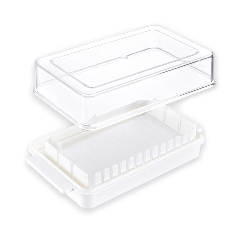 

Plastic Butter Cutting Storage Box Transparent Cheese Cutter Slicer Keeper Tray Container with Lid Kitchen Food Cooking Tool