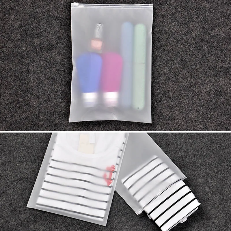 Newly 10pcs Matte Clear Plastic Storage Bag Travel Bags Zip Lock Valve Slide Seal Packing Pouch MK | Дом и сад