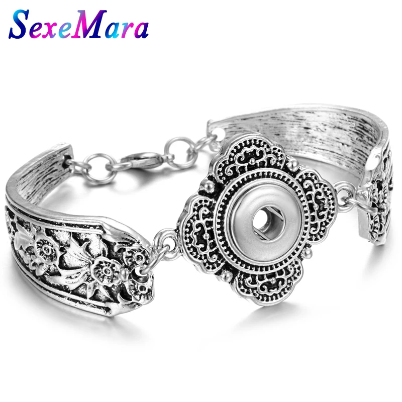 2018 Новые 12 мм оснастки ювелирные изделия винтажный металлический цветок Резные