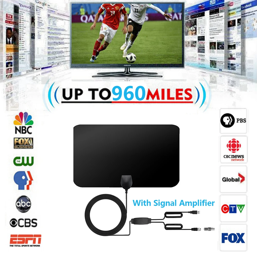 Новая телевизионная антенна цифровая HD Skywire 4K антена с tv 1080P усилителем сигнала Surf