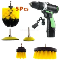 4 pcs electric drill brush power scrubber clean for bathroom surfaces tub shower tile grout scrub cleaning tool kit plastic