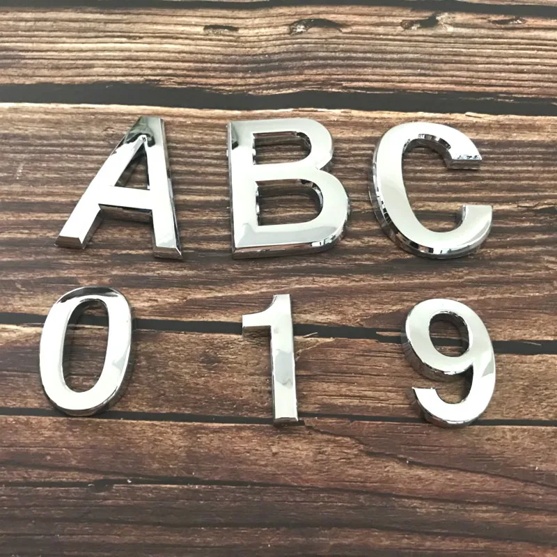 

5/7CM Silver House Number 0-9 Letter Digital Number Sticker ABS Door Home Address Outdoor Hotel Sign 2.75 Inch.