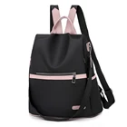 Женский Повседневный Рюкзак из ткани Оксфорд контрастных цветов, школьные ранцы на плечо, дорожные дамские вместительные сумки с защитой от кражи