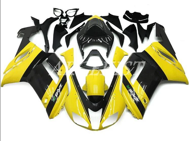 

Обтекатели для мотоцикла нового стиля из АБС-пластика, подходят для kawasaki Ninja ZX6R 636 2007 2008 07 08 6R, цвет черный/желтый