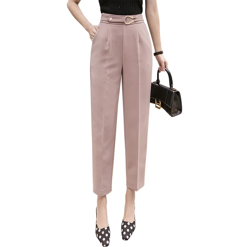 

Cigarette Pants Female 2021 Spring and Summer New Suit Pants Slim Fit Outerwear Ankle-Length Pants High-waisted Outer Wear