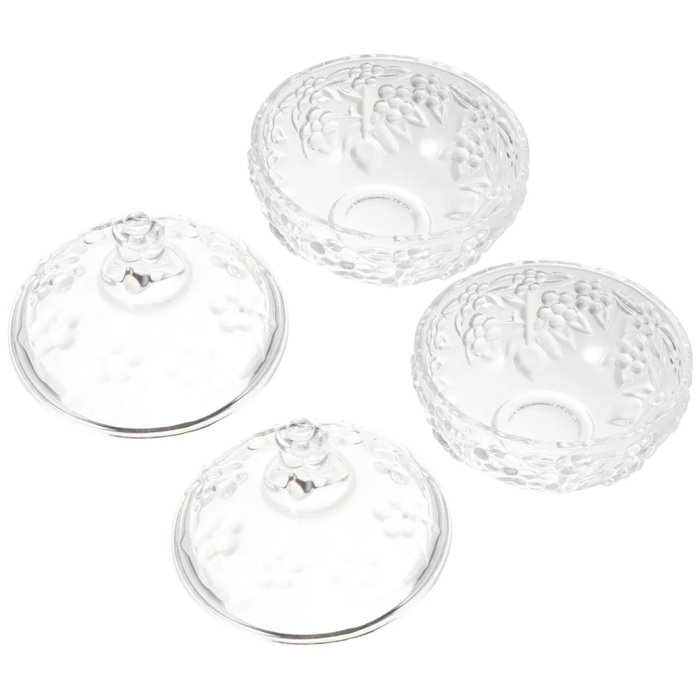 

2 Pcs Candy Storage Jar Crystal Jewel Case Multifunctional Storage Container