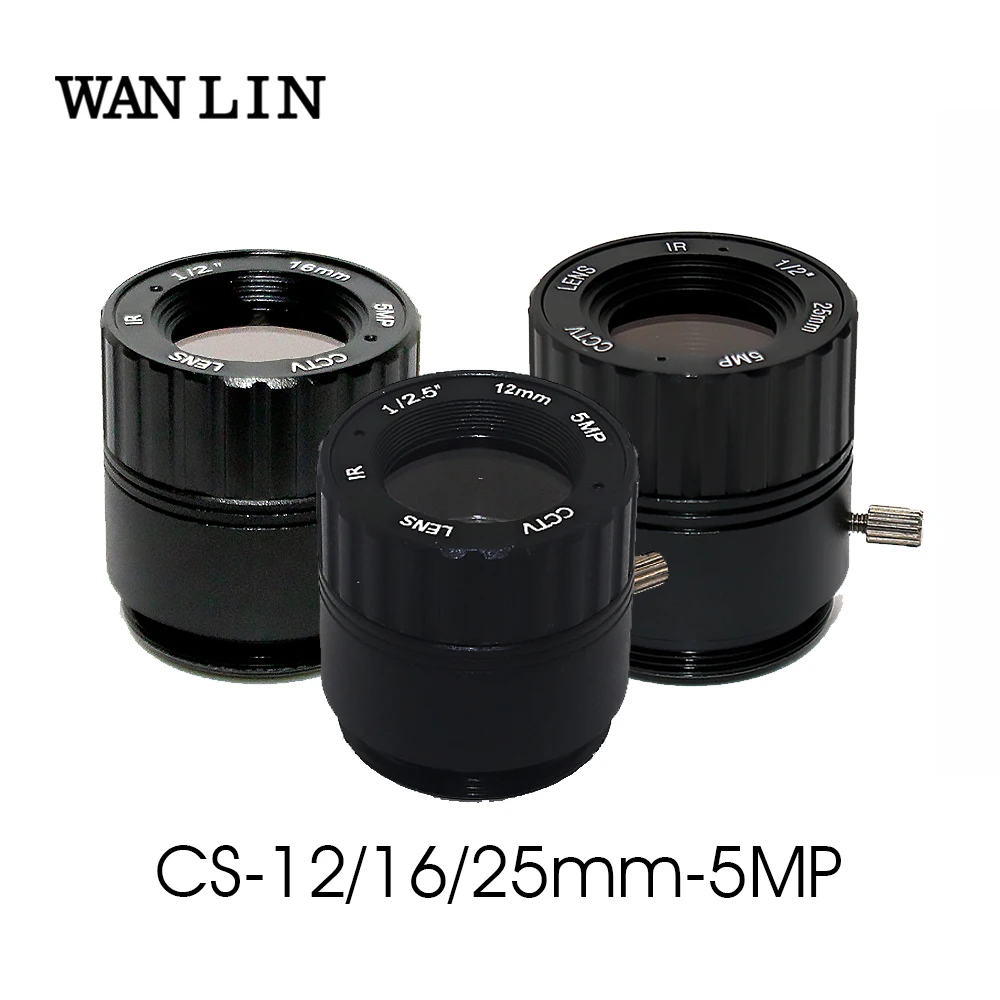 

HD 5,0 мегапиксельная ИК камера видеонаблюдения CS Mount Lens 12/16/25 мм 5MP для HD Камер видеонаблюдения F1.4 формат изображения 1/2 "1/2.5" металлический HFOV