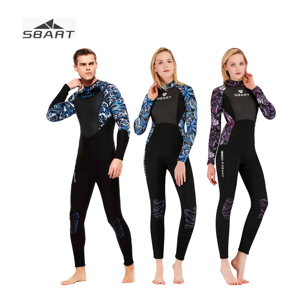 Sbart 3mm Full Body Wetsuit Neoprene Couple Spearfishing Surf Diving Suit Scuba Dive One-piece Sun Protection Thick Wetsuits | Спорт и