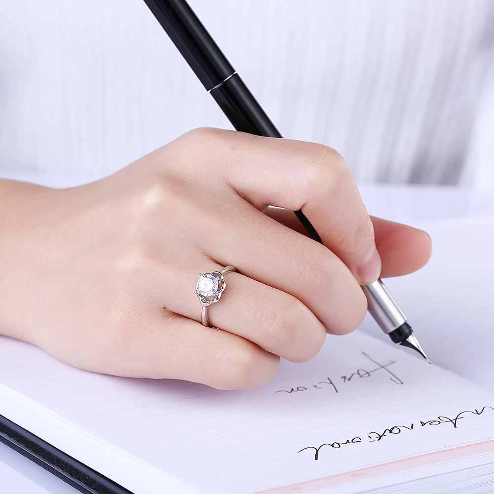 

ZEMIOR 925 Sterling Silver Ring For Women 5A Cubic Zirconia Adjustable Creative Geometric Rings Party Simple Fine Jewelry New