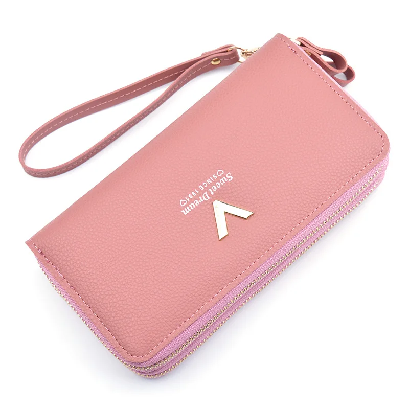 

Double zipper hand wallet 2021 new women's wallet long fashion large-capacity double-decker wallet mobile phone bag
