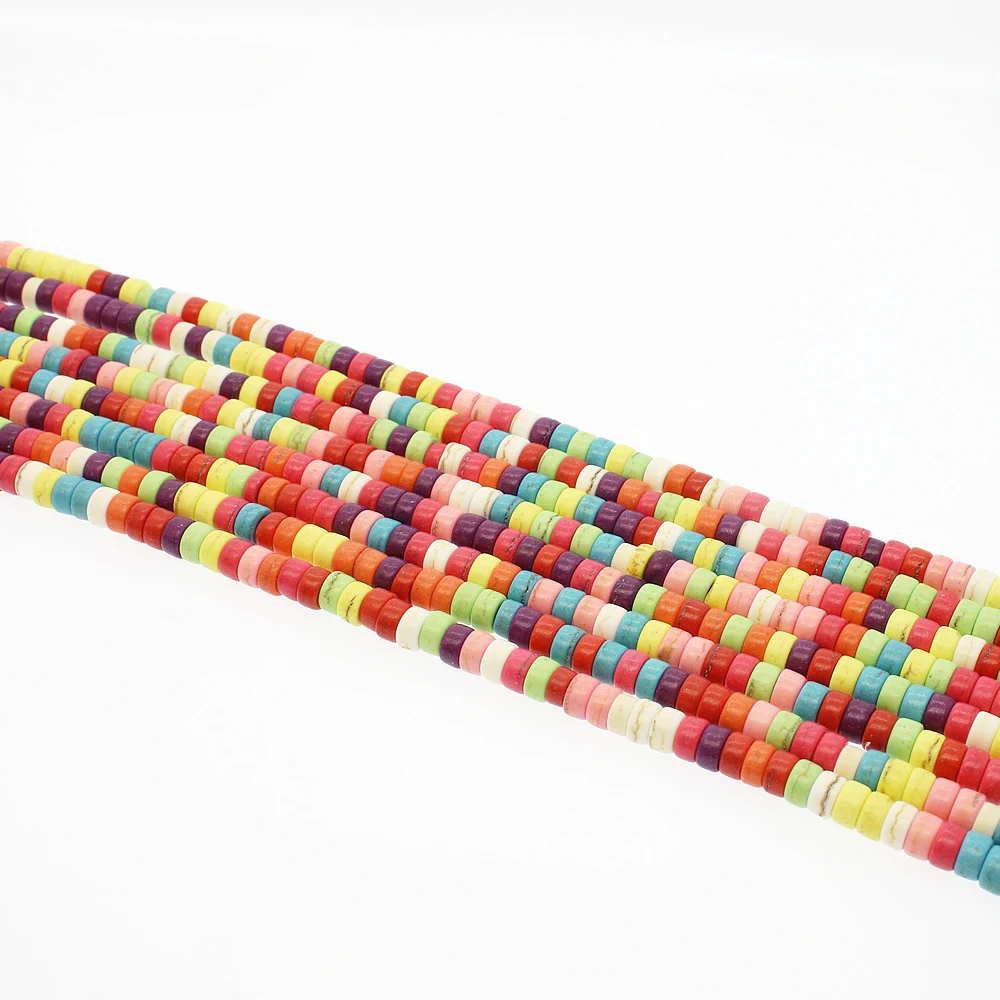 Natural stone fashion beads Semi-precious stones round cake-shaped loose For bracelet necklace accessories 120pcs / strip | Украшения и