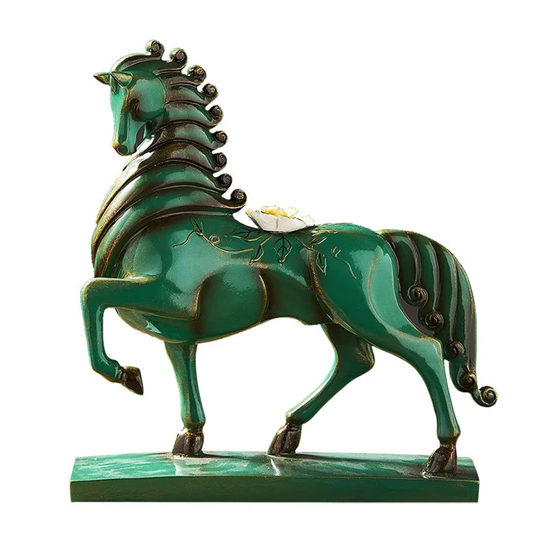 

Nordic Retro War Horse Artware Animal Sculpture Home Decoration Accessories Modern Art Resin Statue Room Craft Figurine