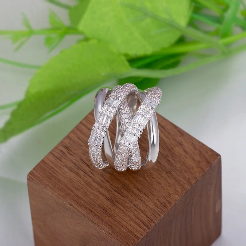 Невесты говорить роскошные женские палец кольцо с кубическим цирконием