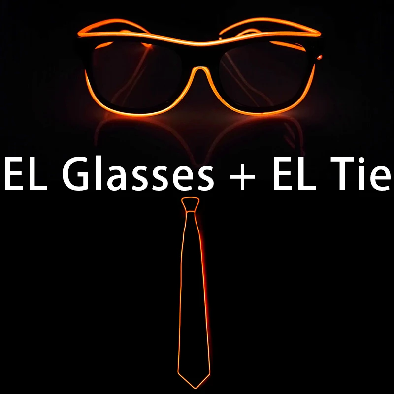 

Luminous LED Glasses EL Wire Tie Nightclub Dance Decor Party Supplies For Holiday Light Up Party Decoration