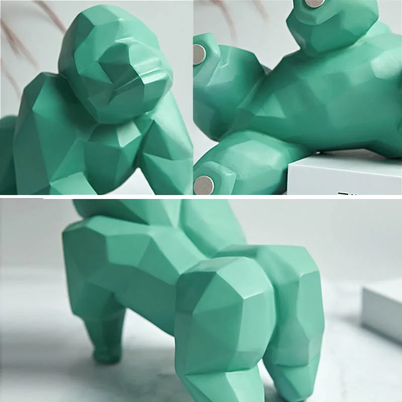 

[MGT]Modern Abstract Orangutan Sculpture Geometric Resin Orangutan Statue Wildlife Decor Gift Craft for Ornament Accessories