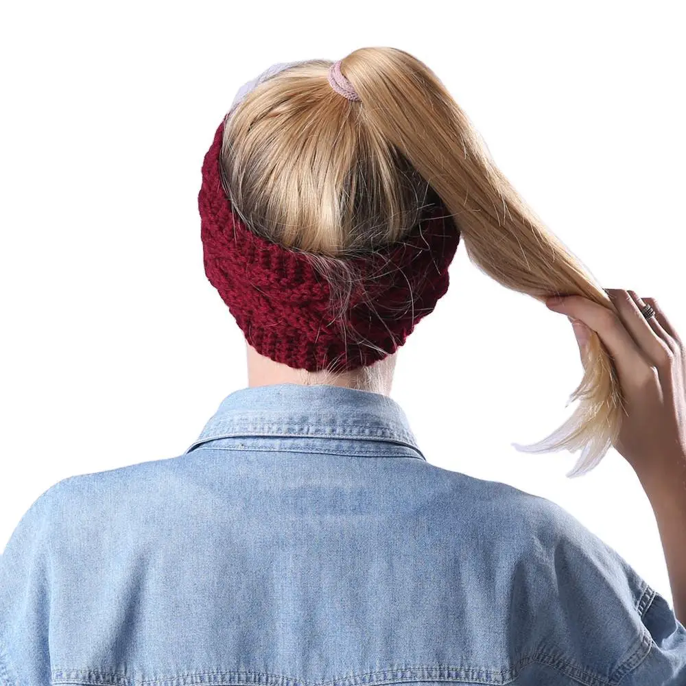 

Широкие повязки на голову вязаные крючком эластичные повязки для волос аксессуары для волос для женщин зимние толстые тюрбаны женские повя...
